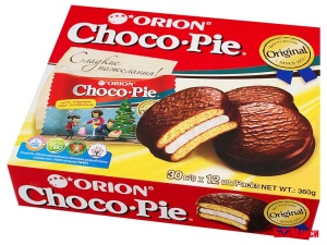 ПЕЧЕНЬЕ-СЭНДВИЧ СДОБНОЕ С ГЛАЗУРЬЮ "ЧОКОПАЙ" 12 ШТУК ПО 30Г (ОРИОН)