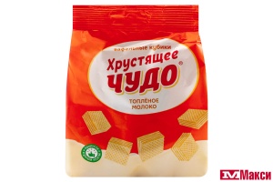 ВАФЛИ "ХРУСТЯЩЕЕ ЧУДО" СО ВКУСОМ ТОПЛЕНОГО МОЛОКА 100Г (СЛАВЯНКА)