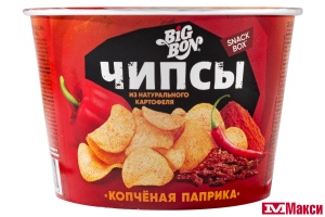 ЧИПСЫ "БИГ БОН" КОПЧЕНАЯ ПАПРИКА 70Г ЧАША