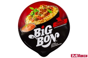 ЛАПША БЫСТРОГО ПРИГОТОВЛЕНИЯ "БИГ БОН" 85Г(говядина+соус "томатный с базиликом")