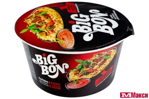 ЛАПША БЫСТРОГО ПРИГОТОВЛЕНИЯ "БИГ БОН" 85Г(говядина+соус "томатный с базиликом")