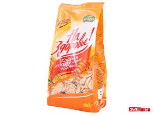 ХЛОПЬЯ КУКУРУЗНЫЕ "НА ЗДОРОВЬЕ!" 150Г (КАДНИКОВ)(медовые (153))