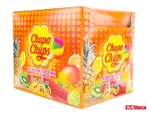 КАРАМЕЛЬ НА ПАЛОЧКЕ "ЧУПА-ЧУПС" ЭКЗОТИК-ТРОПИК