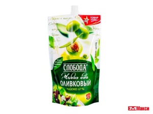 МАЙОНЕЗ "СЛОБОДА" ОЛИВКОВЫЙ 67% 400МЛ ПАКЕТ