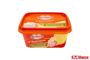 СЫР ПЛАВЛЕНЫЙ "ПРЕЗИДЕНТ" 45% 400Г (БЗМЖ)(с ветчиной)