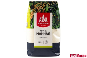 КРУПА МАННАЯ ЭЛИТНАЯ 800Г ПАКЕТ (АГРОАЛЬЯНС)