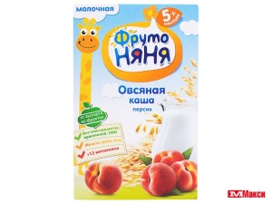 КАША МОЛОЧНАЯ "ФРУТОНЯНЯ" 200Г (ПРОГРЕСС) (БЗМЖ)(овсяная с молоком и персиком)