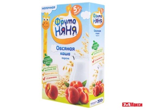 КАША МОЛОЧНАЯ "ФРУТОНЯНЯ" 200Г (ПРОГРЕСС) (БЗМЖ)(овсяная с молоком и персиком)