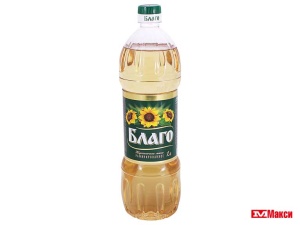 МАСЛО ПОДСОЛНЕЧНОЕ "БЛАГО" РАФИНИРОВАННОЕ 1Л ПЛ/Б (БЛАГО)