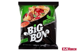 ЛАПША БЫСТРОГО ПРИГОТОВЛЕНИЯ "БИГ БОН" 75Г(курица+соус"сальса")